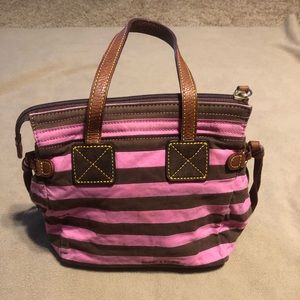 Dooney & Bourke pink & brown striped purse